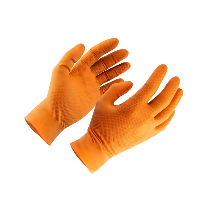 50 Gants Nitrile Orange Taille L Pour GLVGRPOL GLV-GRP-O-L