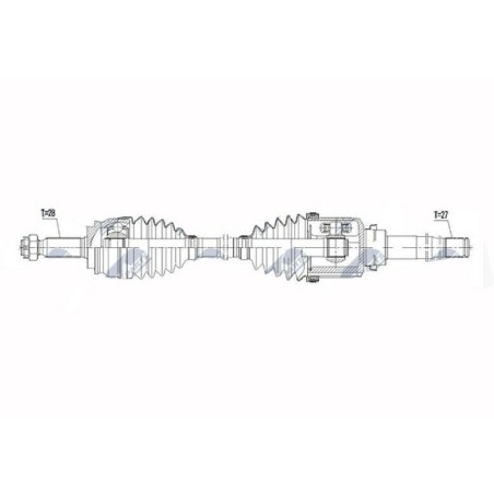 ARBRE DE TRANSMISSION CARDAN DROIT JEEP COMPASS 2.4 à partir de 2014