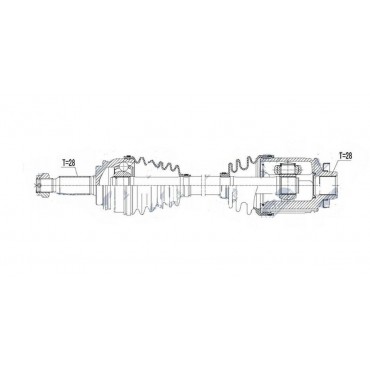 ARBRE DE TRANSMISSION CARDAN DROIT JEEP COMPASS 2WD 2.4 à partir de 2014