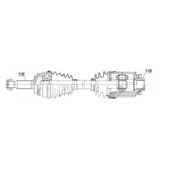 ARBRE DE TRANSMISSION CARDAN DROIT JEEP COMPASS/PATRIOT 2.0/2.4 à partir 2014