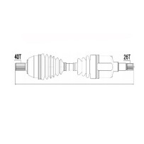 ARBRE DE TRANSMISSION CARDAN ARRIERE DROIT JEEP COMPASS/PATRIOT 2.0/2.4