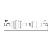 ARBRE DE TRANSMISSION CARDAN ARRIERE GAUCHE JEEP COMPASS/PATRIOT 2.0/2.4