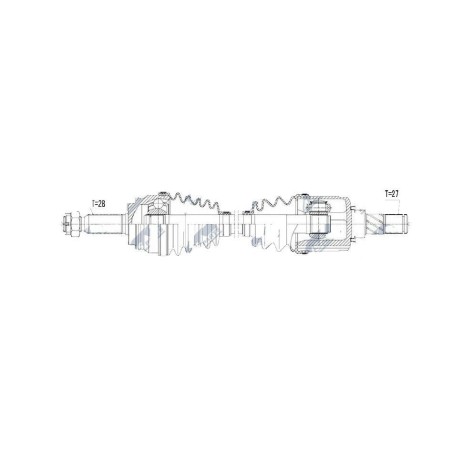 ARBRE DE TRANSMISSION CARDAN AVANT GAUCHE JEEP COMPASS/PATRIOT 2.0/2.4