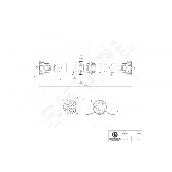 Arbre de transmission Cardan Arrière Pour Audi A8 4E0521101D 4E0521101H