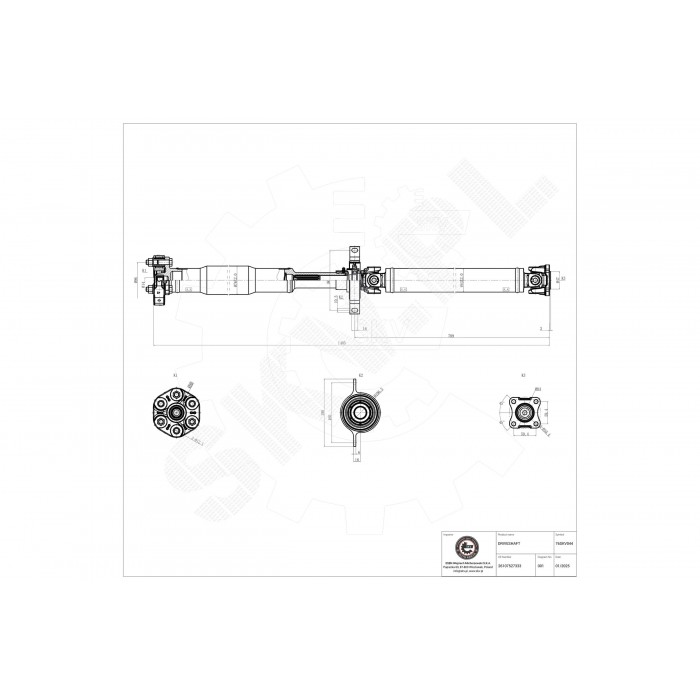 Arbre de transmission Cardan Arrière Pour BMW Série 3 E90 E91 E92 26107527333