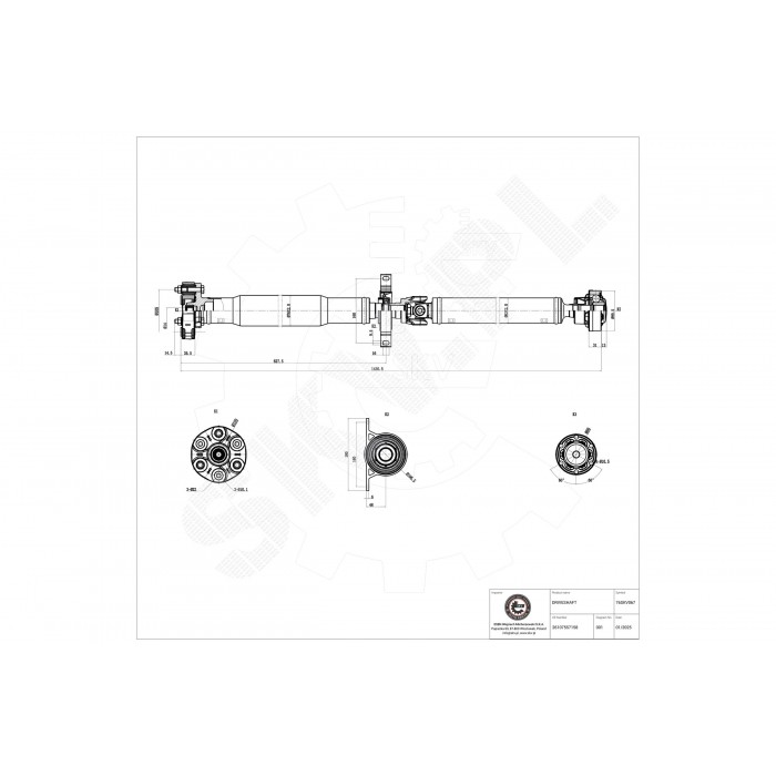 Arbre de transmission Cardan Arrière Pour BMW Série 5 E60 E61 26107542120