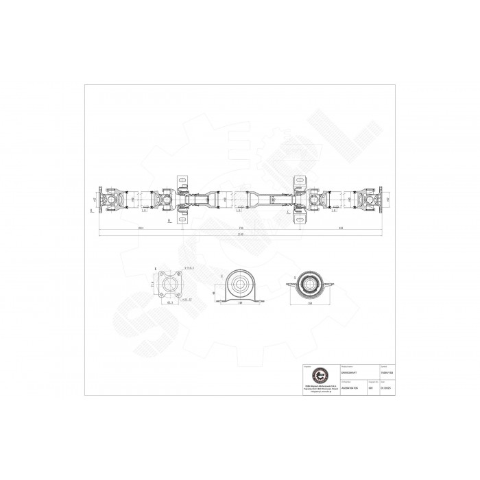 Arbre de transmission Cardan Arrière Pour Mercedes-Benz Viano Vito 6394104706