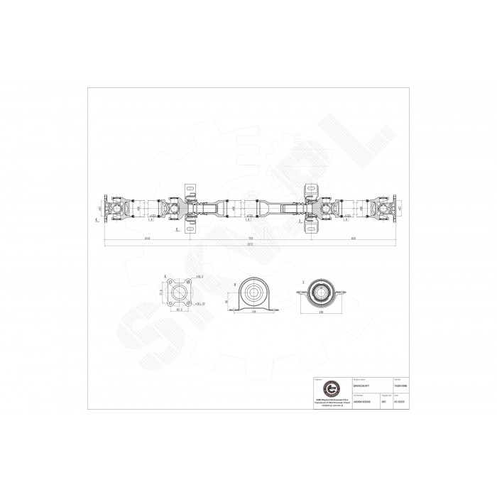 Arbre de transmission Cardan Arrière Pour Mercedes-Benz Viano Vito 6394103506