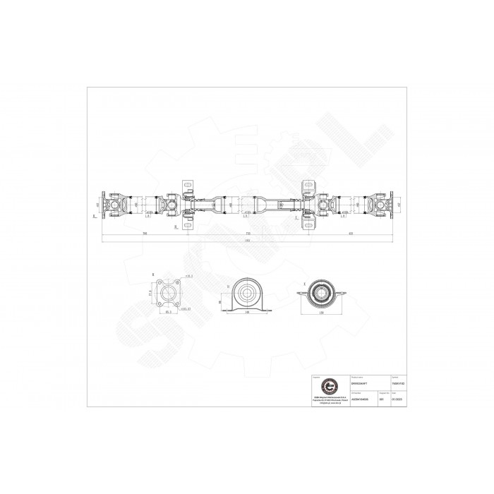 Arbre de transmission Cardan Arrière Pour Mercedes-Benz Viano Vito 6394104606