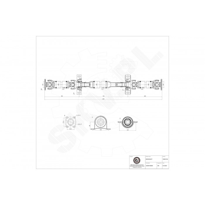 Arbre de transmission Cardan Arrière Pour Mercedes-Benz Viano Vito 6394104806