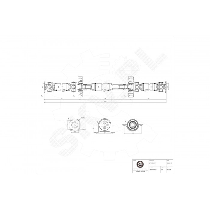 Arbre de transmission Cardan Arrière Pour Mercedes-Benz Viano Vito 6394104906
