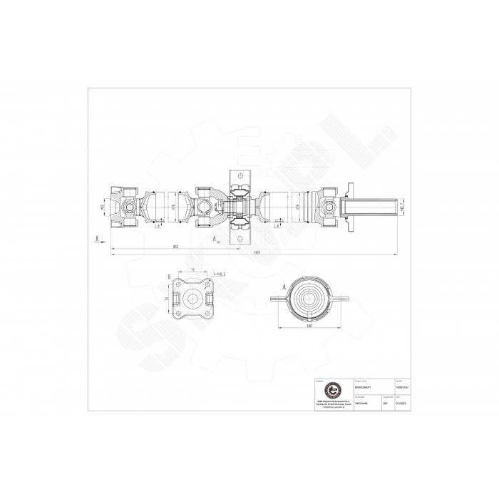 Arbre de transmission Cardan Arrière Pour Mitsubishi L200/Triton 3401A448