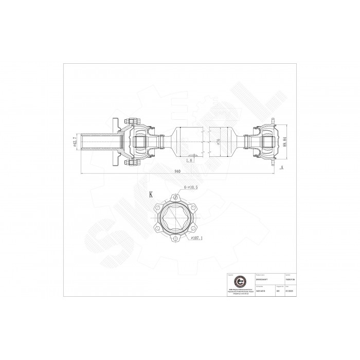 Arbre de transmission Cardan Arrière Pour Mitsubishi 3401A018