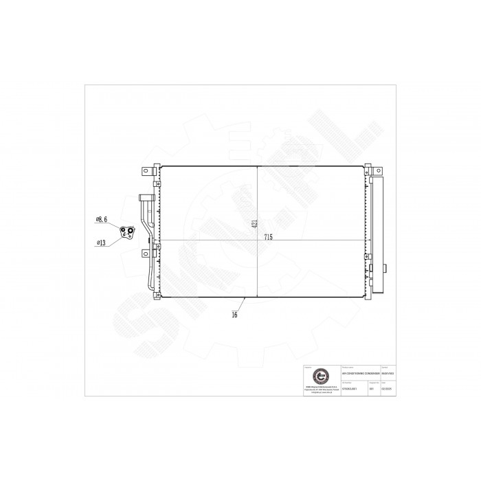 Condenseur de Climatisation Pour Hyundai ix55 976063J001 976063J002
