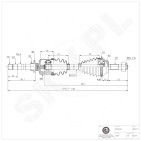 Arbre de transmission Cardan Pour Peugeot Fiat Citroën 1463108080 1491238080
