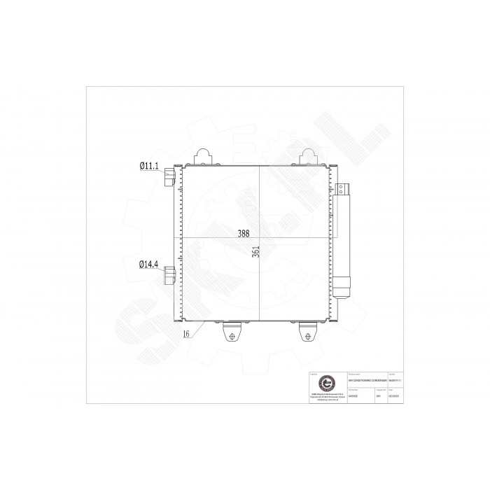 Condenseur de Climatisation Pour Peugeot Toyota Aygo Citroën 6455EE 884500H010