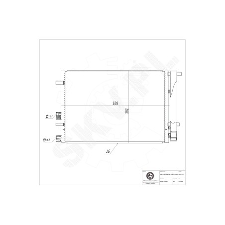 Condenseur de Climatisation Pour Hyundai i20 976061J000 976064P000