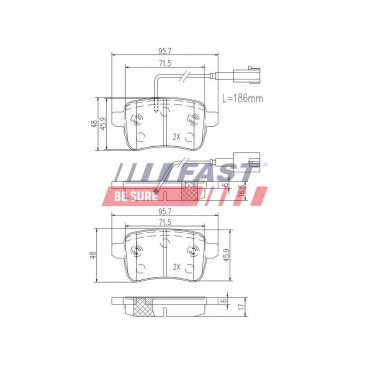 Kit Plaquette de Frein Arrière Pour Alfa Romeo Giulietta Dodge Dart 71770092