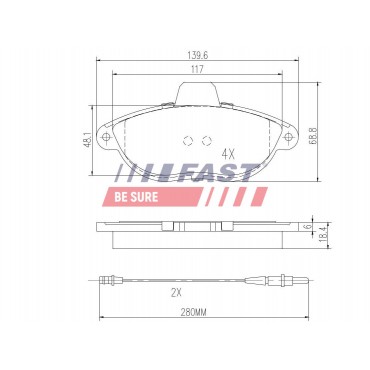 Kit Plaquette de Frein Avant Pour Peugeot Fiat Citroën 425125 71711135 425126