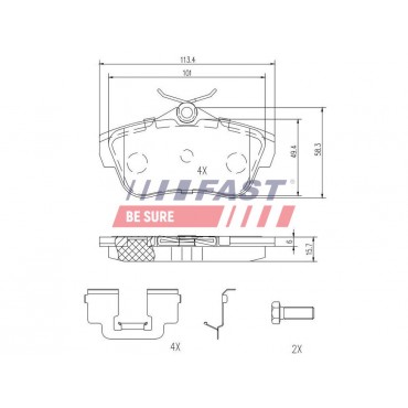 Kit Plaquette de Frein Arrière Pour Peugeot Fiat Toyota Citroën 425367 425368