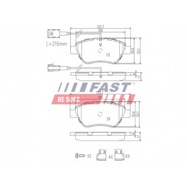 Kit Plaquette de Frein Avant Pour Peugeot Fiat 500 Citroën 1636412880 71754647