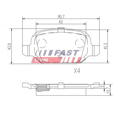 Kit Plaquette de Frein Arrière Pour Fiat 500 Panda Punto Lancia Musa Ypsilon