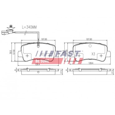 Kit Plaquette de Frein Arrière Pour Renault Opel Nissan Vauxhall 7485121752