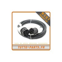 Câble Wallbox Borne Recharge Voiture électrique Type 2 - 5 mètres 32A