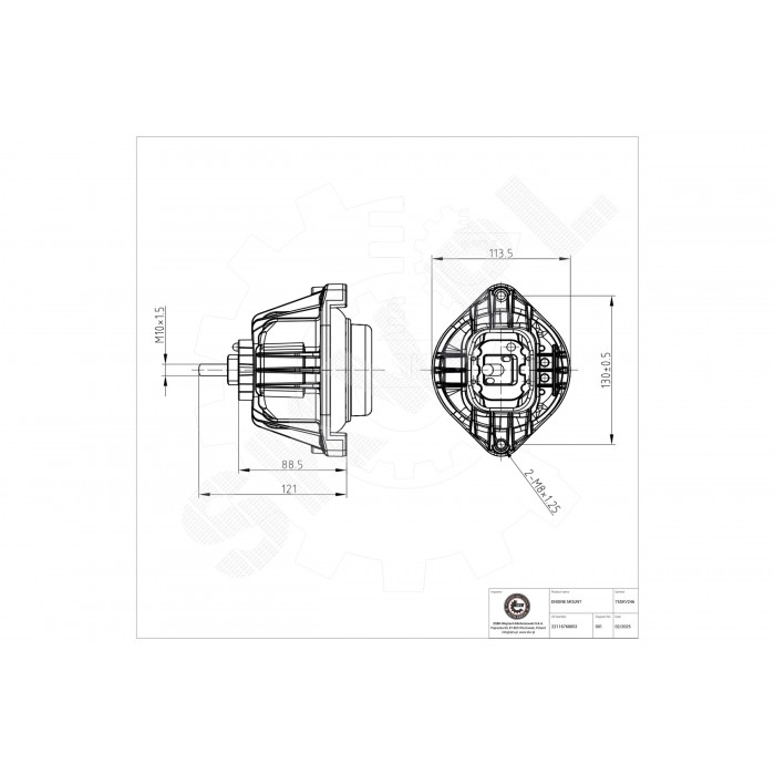 Support Moteur Gauche Pour BMW Série 1 E81 E82 E87 E88 3 E90 E91 22116768853