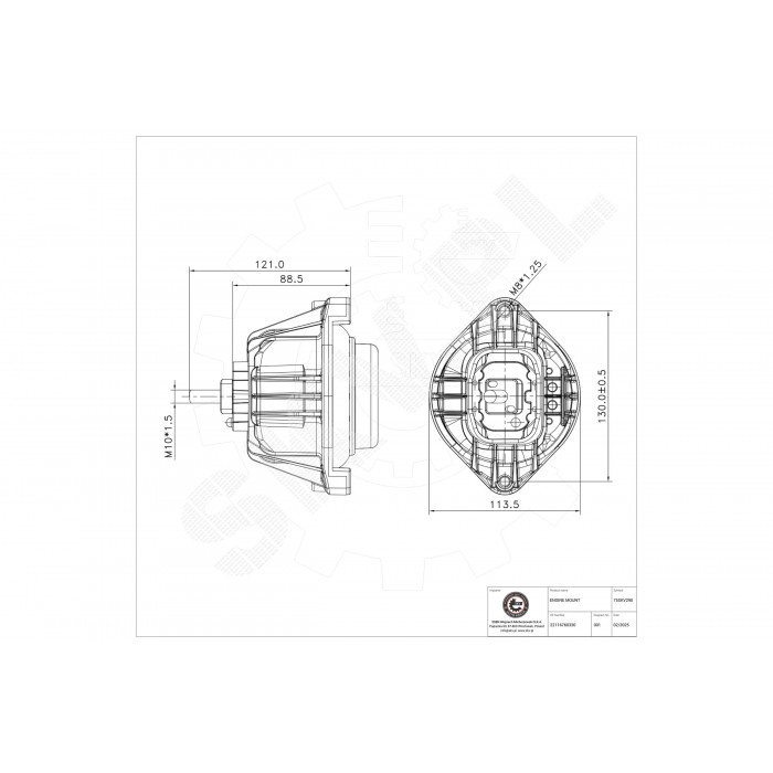 Support Moteur Pour BMW Série 1 E81 E82 E87 E88 3 E90 E91 E92 E93 22116760330