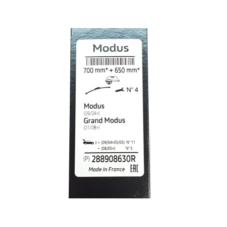 2 Balais d'Essuie Glace 700mm+650mm Pour Renault Modus