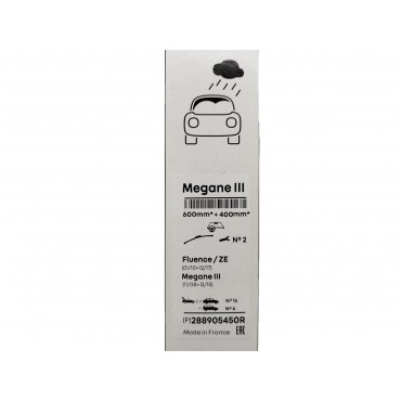 2 Balais d'Essuie Glace 600mm+400mm Pour Peugeot Renault Clio III Citroën DS