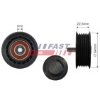 Galet enrouleur de Courroie d'Accessoire Pour Fiat Alfa Romeo Lancia 51800046