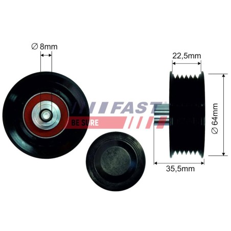 Galet enrouleur de Courroie d'Accessoire Pour Peugeot Fiat Ford Citroën 1372398