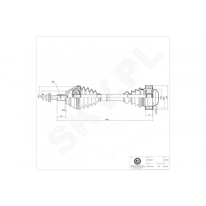Cardan Arbre de Transmission Avant Gauche Pour VW Audi A3 Seat Skoda 1K0407271PC
