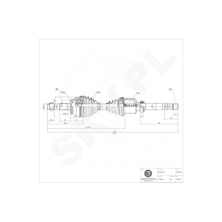 Cardan Arbre de Transmission Avant Droit Pour Peugeot Fiat Citroën 1608505580