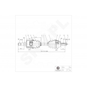 Cardan Arbre de Transmission Avant Gauche Pour Ford C-Max Focus II 1353398