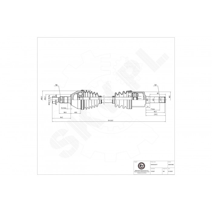 Cardan Arbre de Transmission Avant Pour Opel Saab Vauxhall 375057 93169644