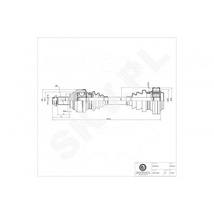 Cardan Arbre de Transmission Arrière Droit Pour BMW 6 E63 E64 33207604602