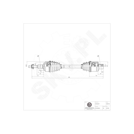 Cardan Arbre de Transmission Avant Droit Pour Jeep Commander 52104590AA