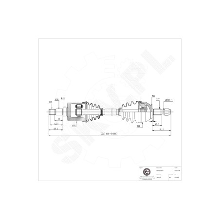 Cardan Arbre de Transmission Avant Gauche Pour Ford Kuga I 8V413B437AC