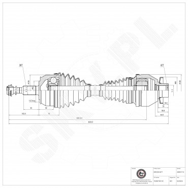 Cardan Arbre de Transmission Avant Gauche Pour VW Multivan V VI 7E0407271AC