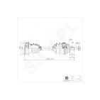Cardan Arbre de Transmission Avant Gauche Pour VW Audi Seat Skoda 1K0407451LX