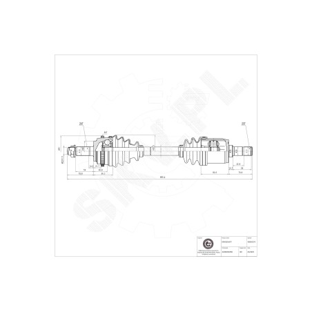 Cardan Arbre de Transmission Avant Gauche Pour Honda Civic VII 44306S5A950