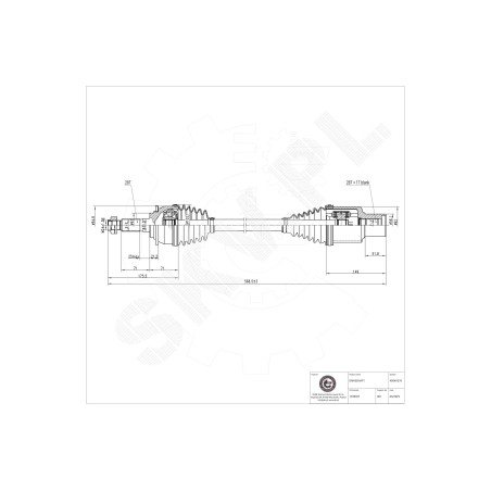 Cardan Arbre de Transmission Avant Droit Pour Ford Ranger EB3G3A427CA