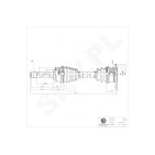 Cardan Arbre de Transmission Avant Droit Pour Mitsubishi Van MB620834 MR276870