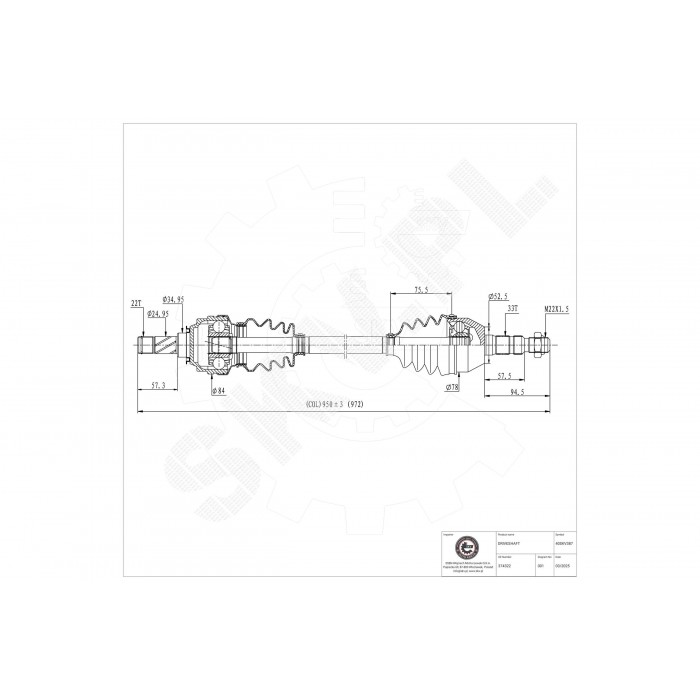 Cardan Arbre de Transmission Avant Droit Pour Opel Astra G Zafira A Vauxhall