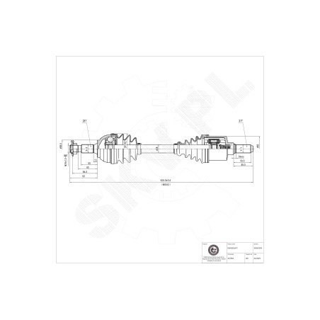 Cardan Arbre de Transmission Avant Gauche Pour Citroën C5 C6 3272SZ 3272TA
