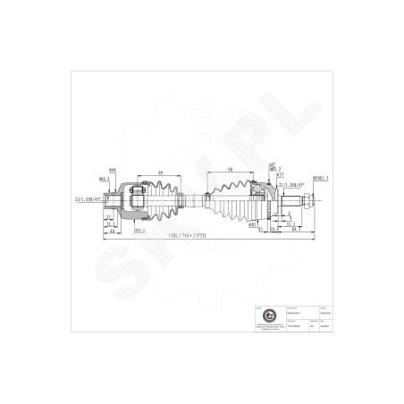 Cardan Arbre de Transmission Avant Droit Pour Renault Megane I Scenic 7701468843