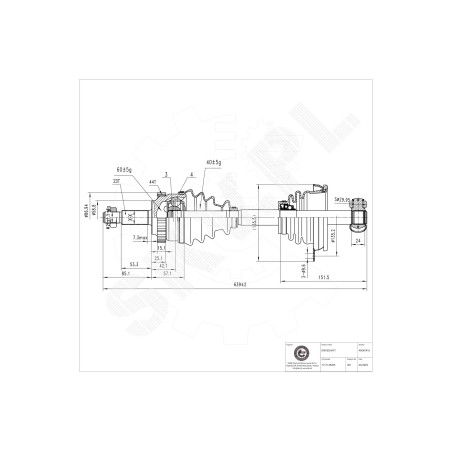 Cardan Arbre de Transmission Avant Gauche Pour Renault Kangoo 8200144781